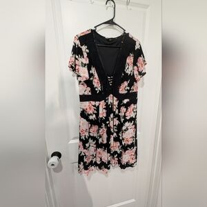 Torrid Black and Pink Floral Dress
